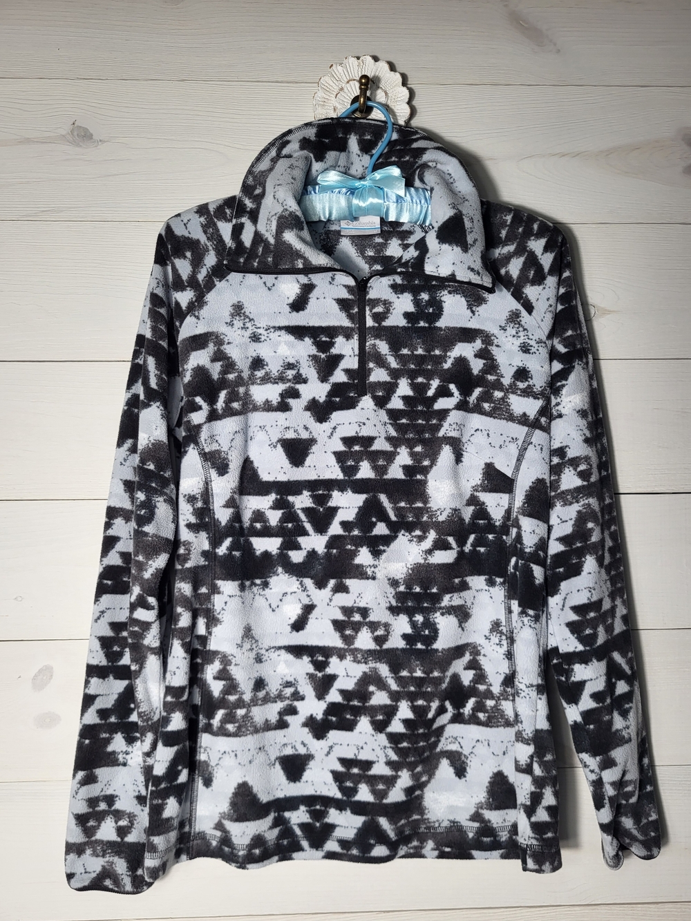 Columbia Fleece Pullover Geometric Aztec Quarter Zip Lightweight Gorpcore.